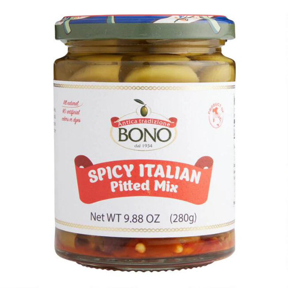 Bono All Natural Pitted Olive Mix Spicy Italian -- 9.88 oz