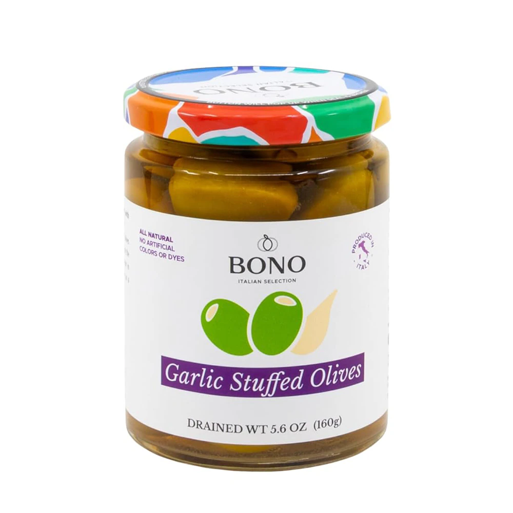 Bono All Natural Stuffed Olives Garlic -- 5.6 oz