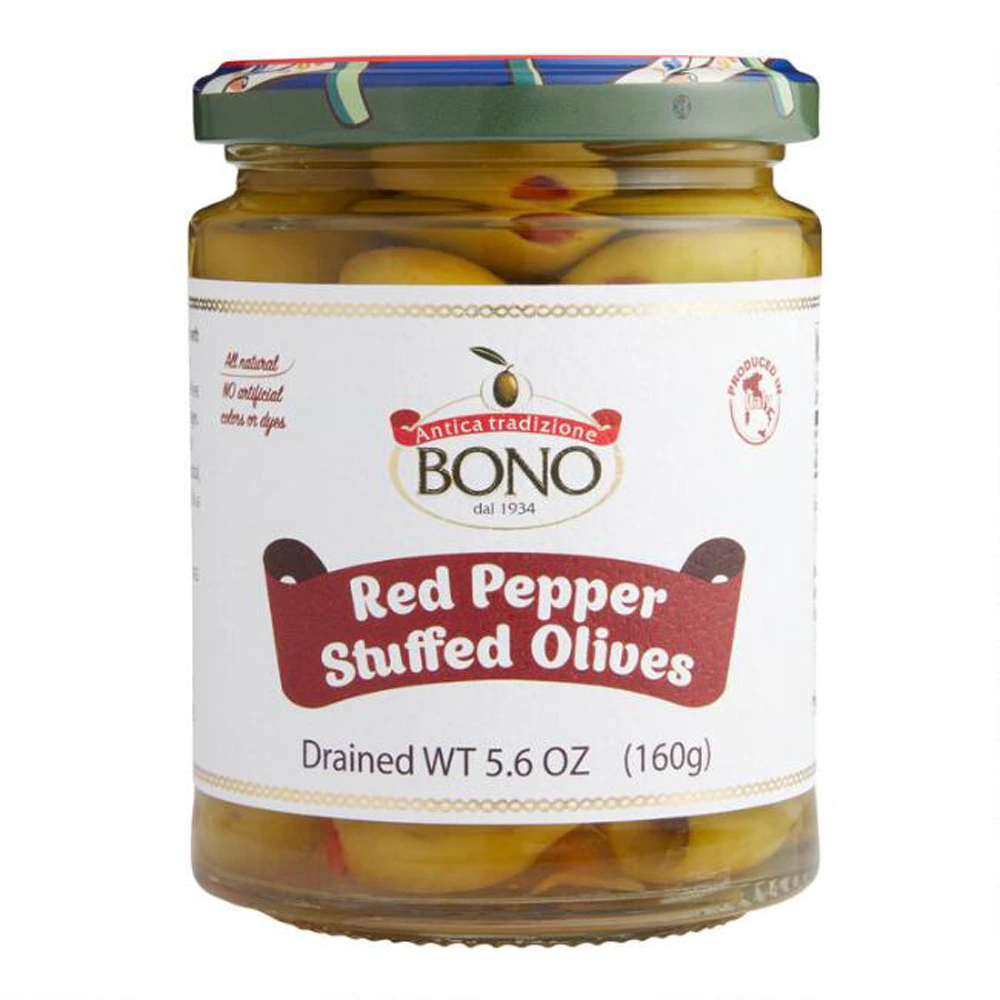 Bono All Natural Stuffed Olives Red Pepper -- 5.6 oz