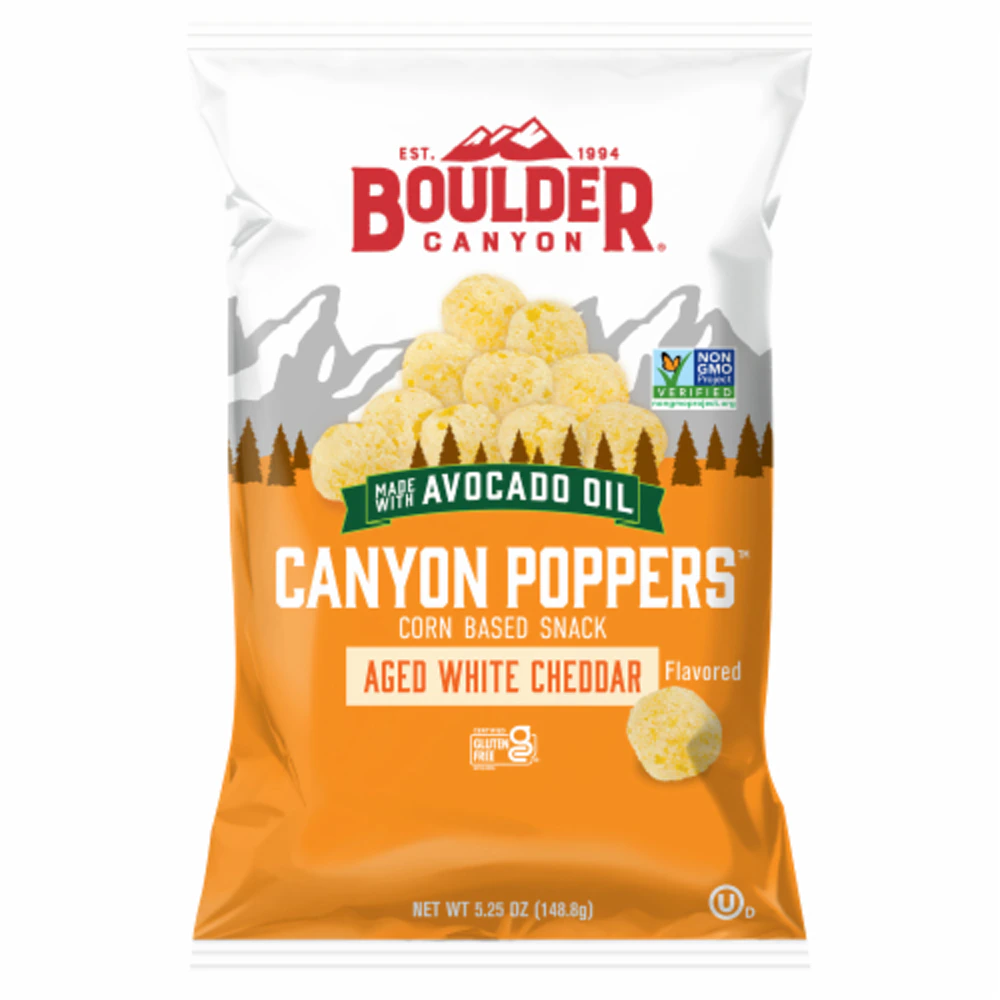 Boulder Canyon Avocado Oil Canyon Poppers Aged White Cheddar -- 5.25 oz