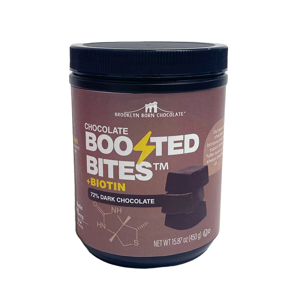 Brooklyn Born Chocolate Boosted Bites Biotin Dark Chocolate -- 90 Bites
