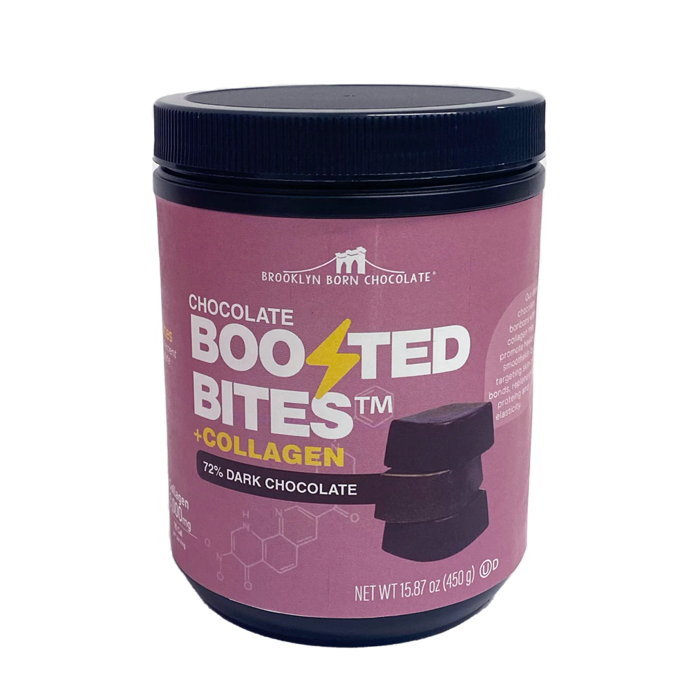 Brooklyn Born Chocolate Boosted Bites Collagen Dark Chocolate -- 90 Bites