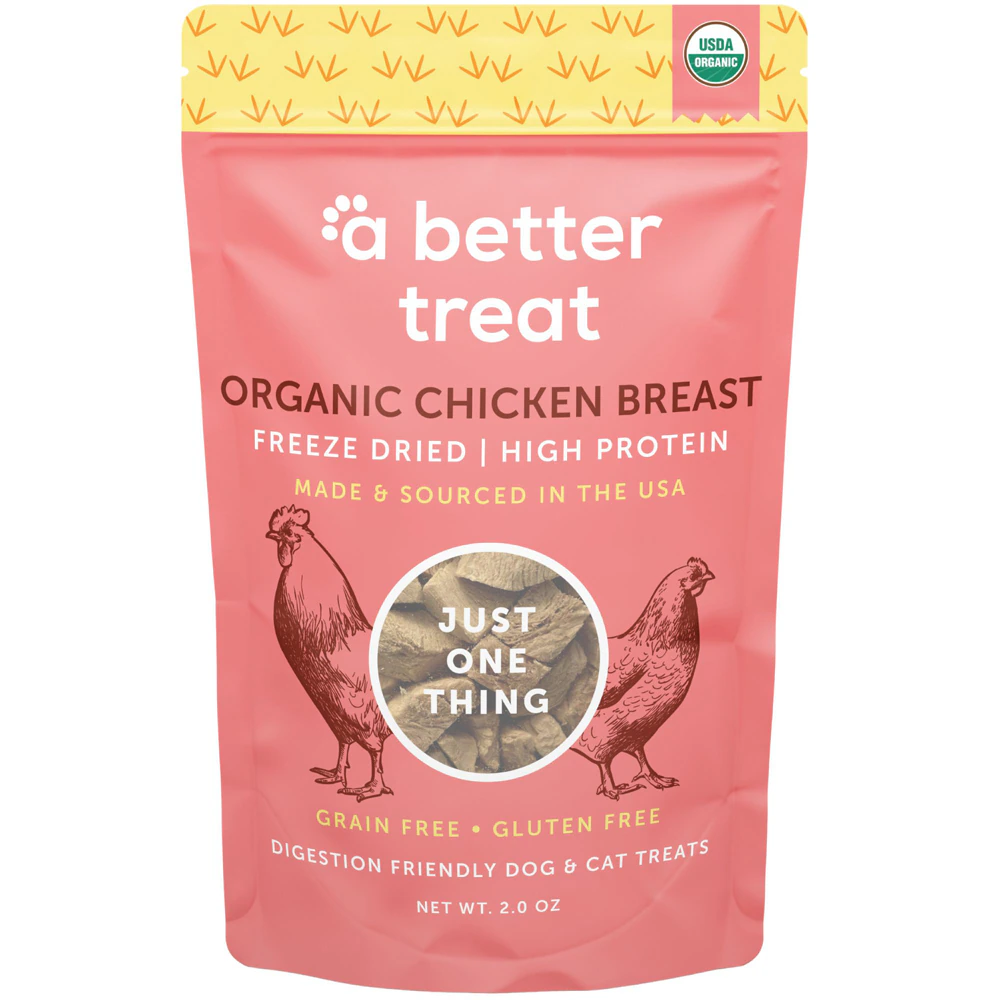 A Better Treat Organic Dog & Cat Treats Freeze Dried Chicken Breast -- 3 oz
