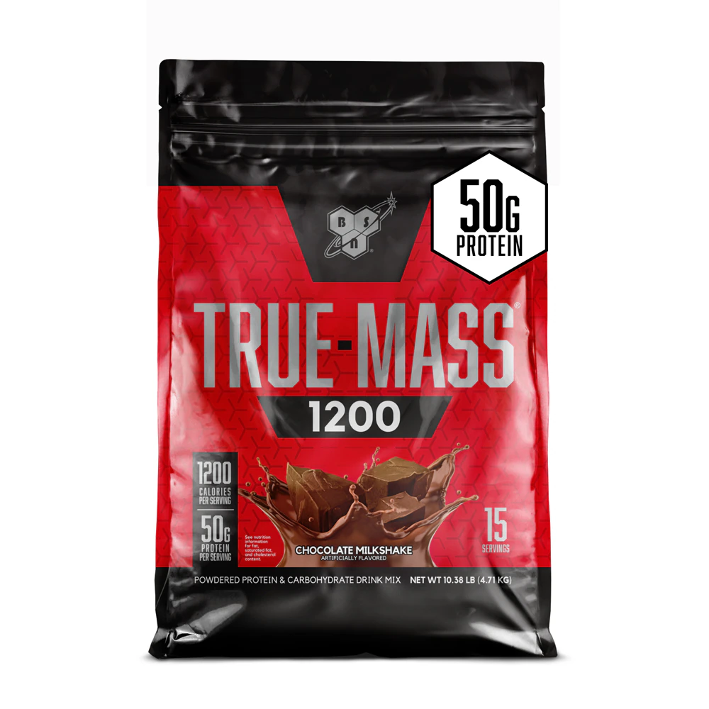 BSN True Mass Powdered Protein and Carbohydrate Drink Mix Chocolate Milkshake -- 15 Servings