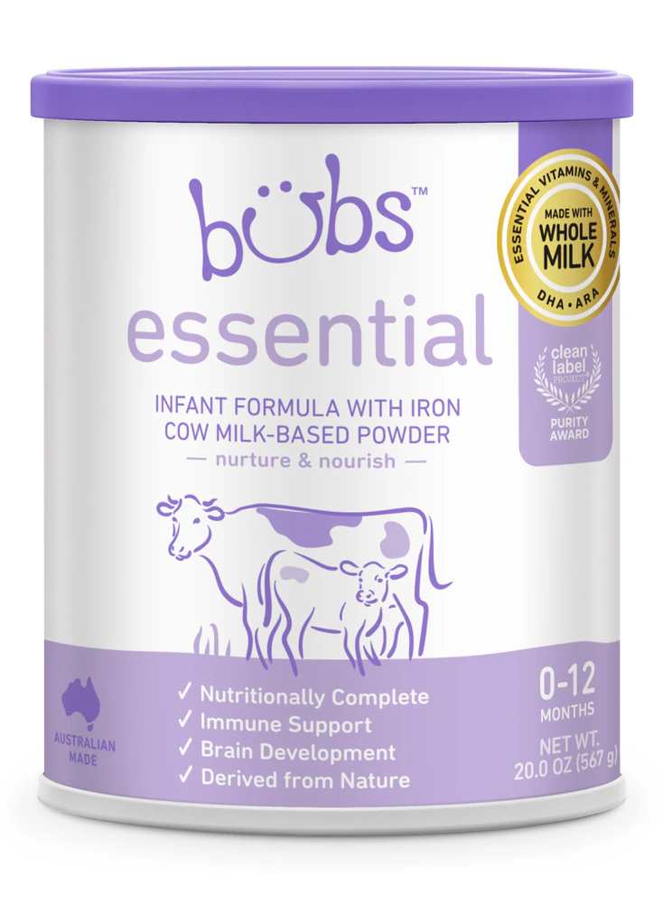Bubs Infant Formula With Iron DHA and ARA Cow Milk Powder 0 - 12 Months -- 20 oz