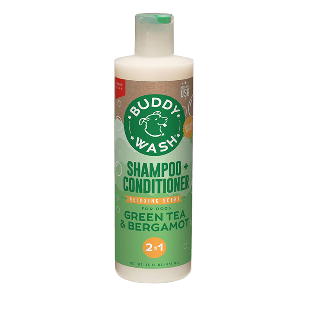 Buddy Wash Dog Shampoo + Conditioner Green Tea and Bergamot -- 16 fl oz