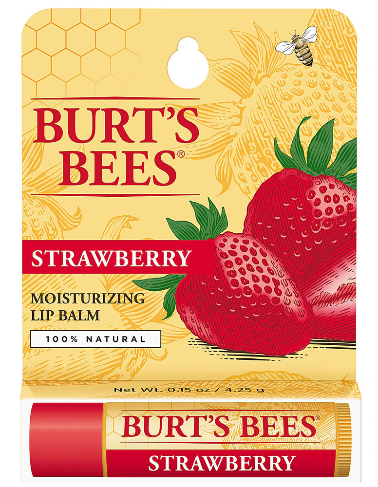 Burt's Bees 100% Natural Moisturizing Lip Balm with Beeswax & Fruit Extracts Strawberry -- 0.15 oz Tube