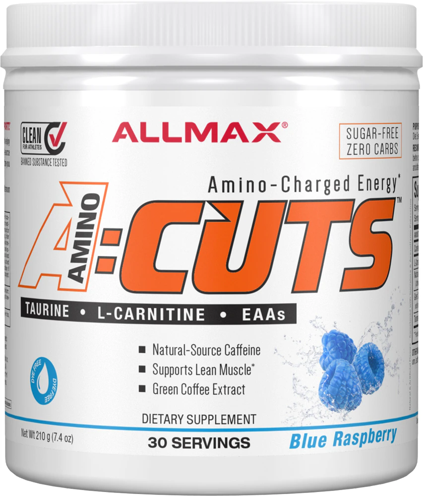ALLMAX Nutrition A-Cuts Amino-Charged Energy Drink Blue Raspberry -- 30 Servings