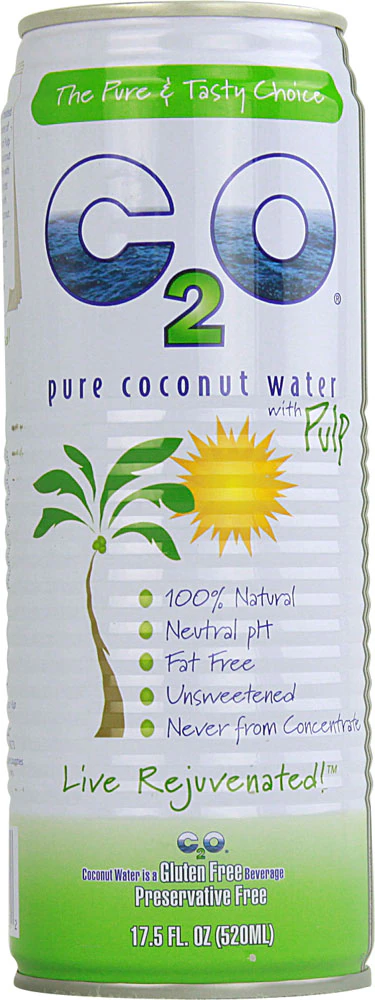 C2O Gluten Free Pure Coconut Water with Pulp -- 17.5 fl oz