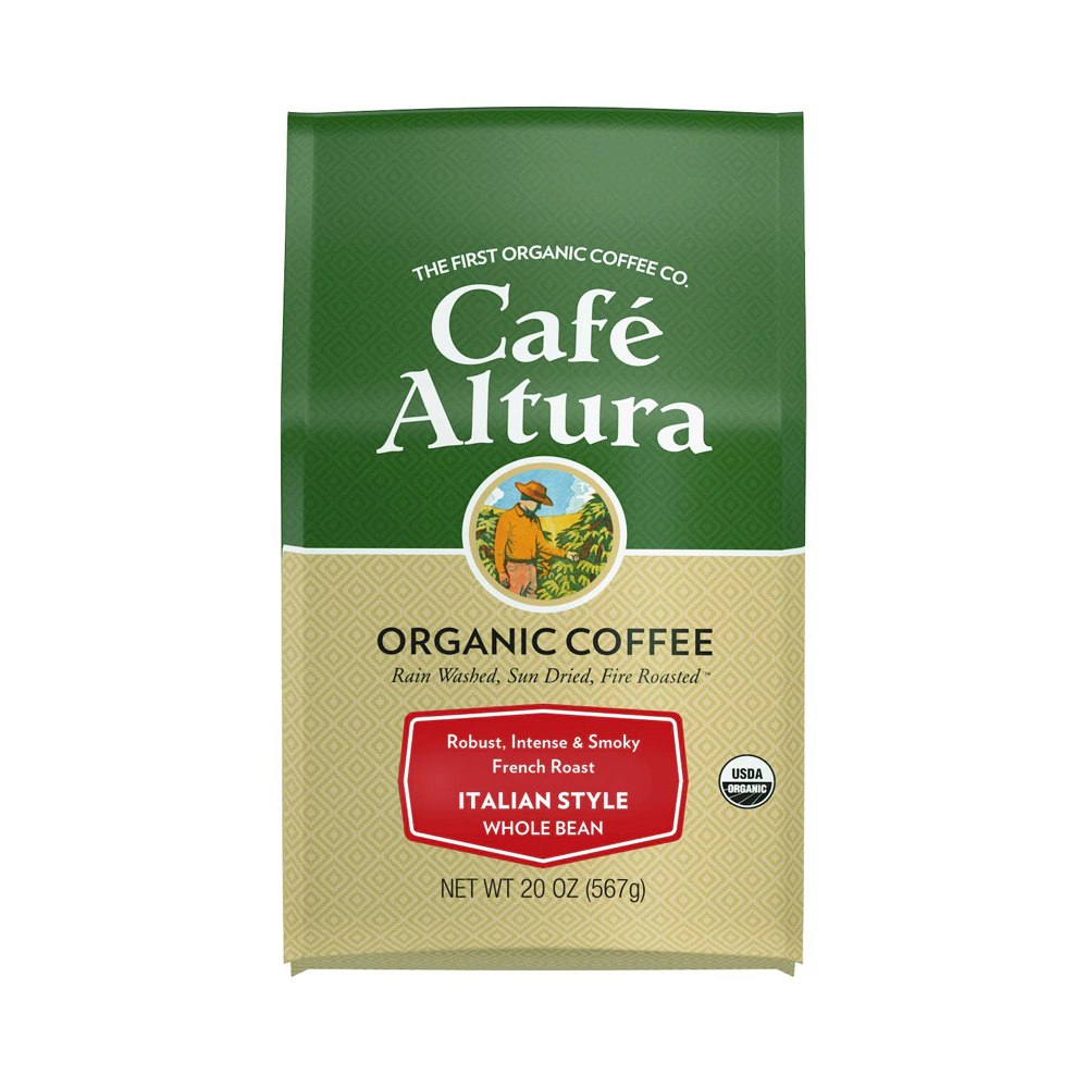 Cafe Altura Organic French Roast Italian Style Whole Bean Coffee -- 20 oz