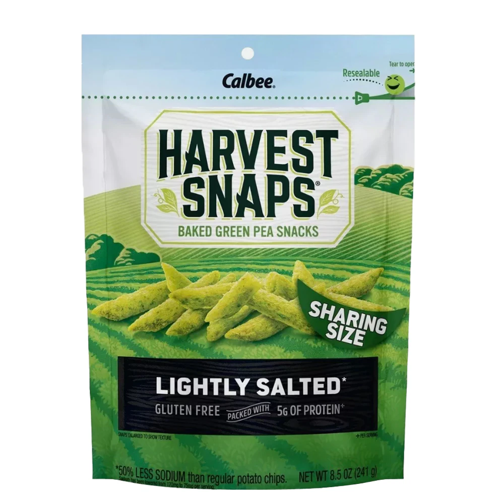 Calbee Gluten Free Harvest Snaps Baked Green Pea Snacks Lightly Salted -- 8.5 oz