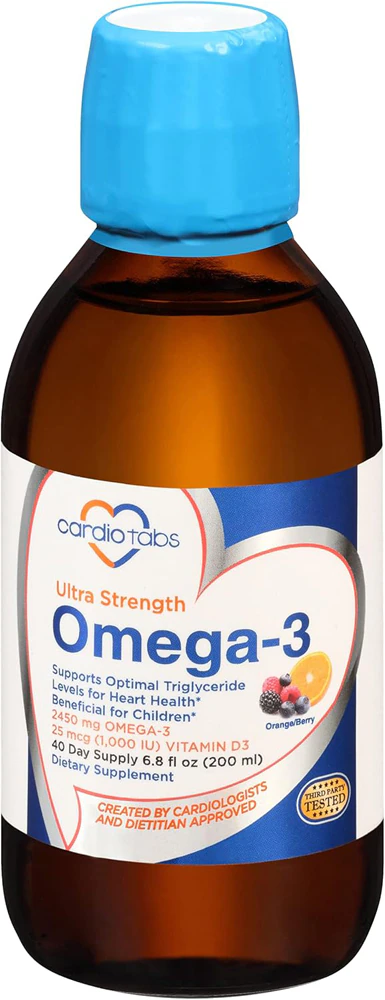 Cardiotabs Ultra Strength Liquid Omega-3 + Vitamin D3 -- 6.7 fl oz