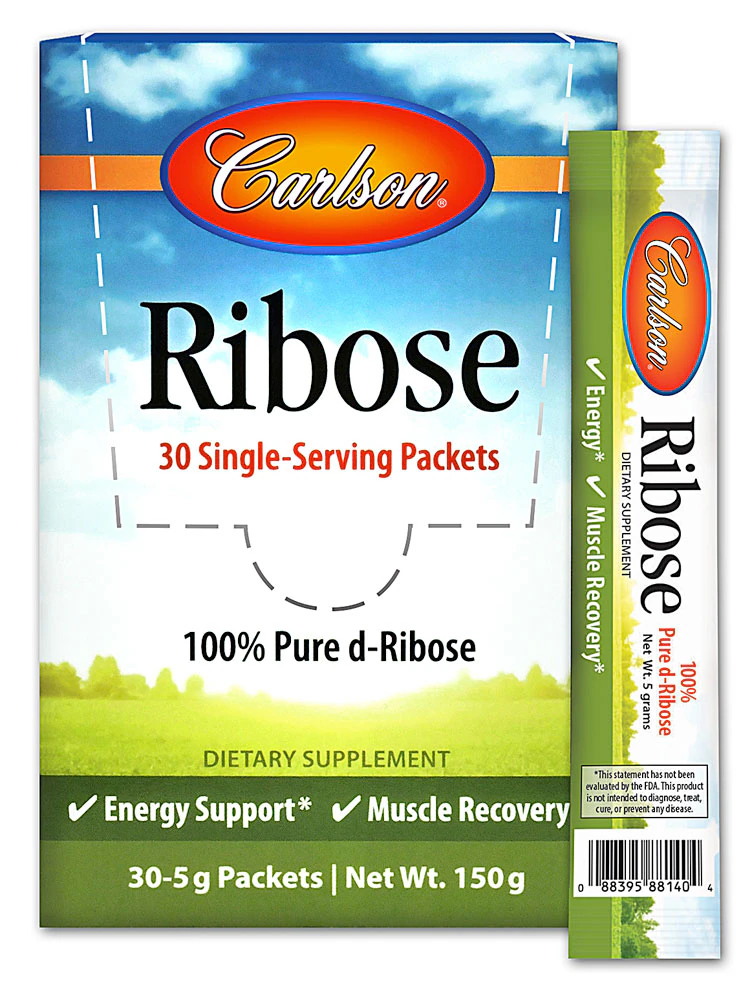 Carlson 100% Pure d-Ribose Ribose Packets -- 30 Packets