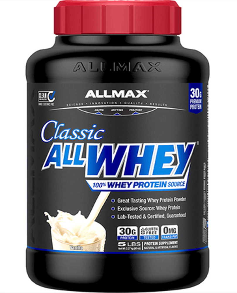 ALLMAX Nutrition Classic AllWhey 100% Whey Protein Source Vanilla -- 5 lbs