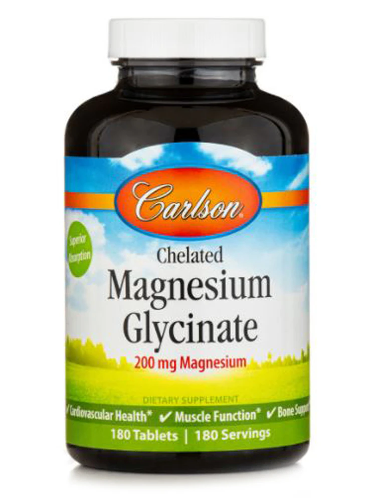 Carlson Chelated Magnesium -- 200 mg - 180 Tablets