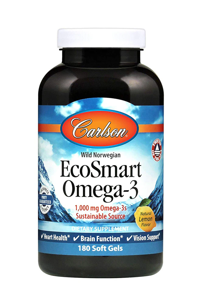 Carlson EcoSmart? Omega-3 Natural Lemon -- 1000 mg - 180 Softgels