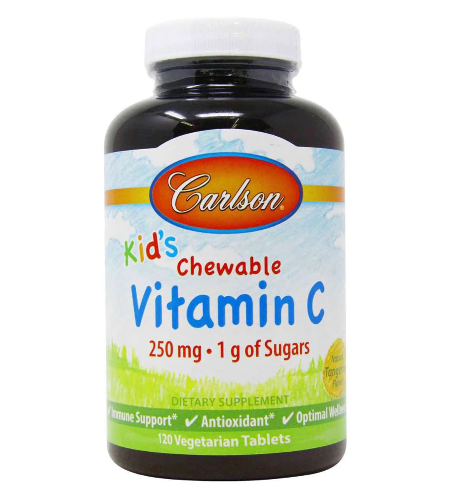 Carlson Kid's Chewable Vitamin C Tangerine -- 250 mg - 120 Tablets