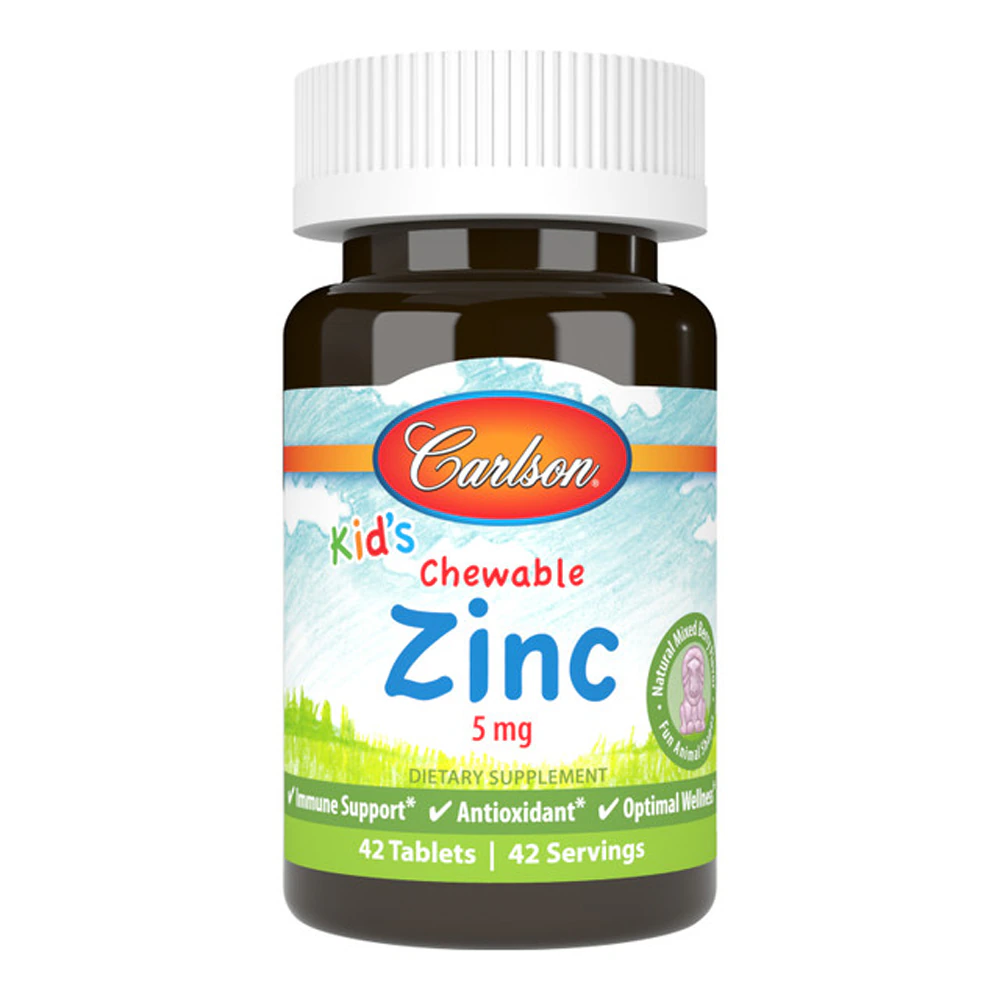 Carlson Kid's Chewable Zinc Natural Mixed Berry -- 5 mg - 42 Tablets
