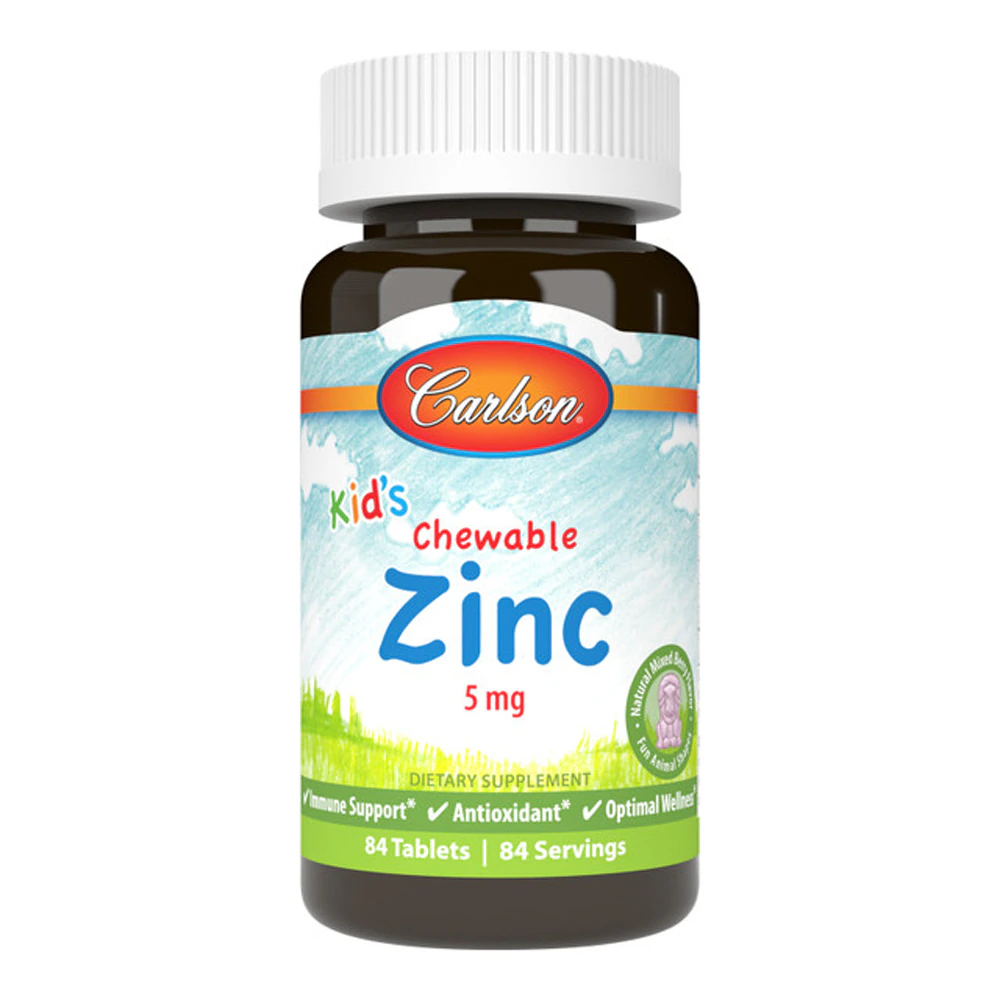 Carlson Kid's Chewable Zinc Natural Mixed Berry -- 5 mg - 84 Tablets