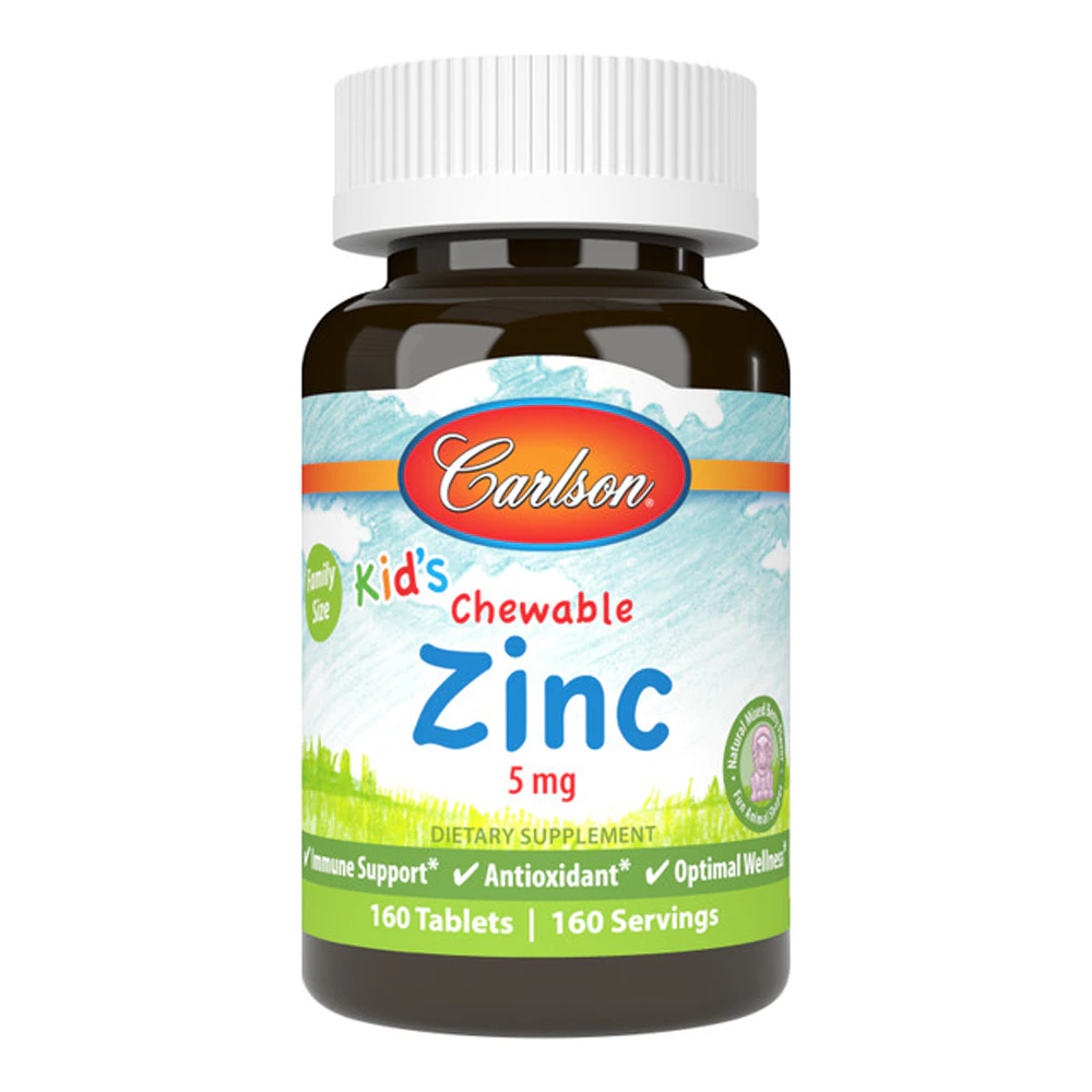 Carlson Kid's Chewable Zinc Natural Mixed Berry -- 5 mg - 160 Tablets