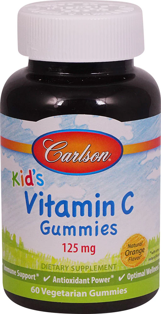 Carlson Kid's Vitamin C Gummies Natural Orange -- 125 mg - 60 Vegetarian Gummies