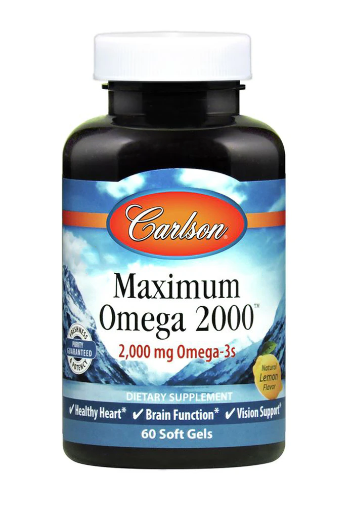 Carlson Maximum Omega 2000? Natural Lemon -- 60 Softgels