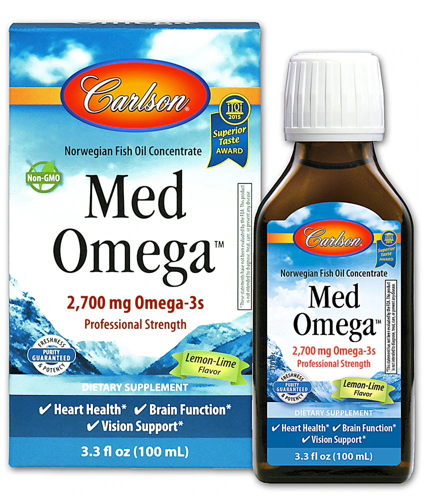 Carlson Norwegian MedOmega? Fish Oil Concentrate Lemon Lime -- 3.3 fl oz
