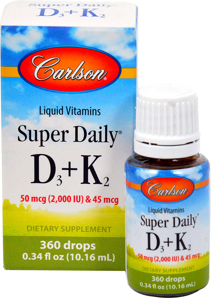 Carlson Super Daily D3 plus K2 -- 0.34 fl oz