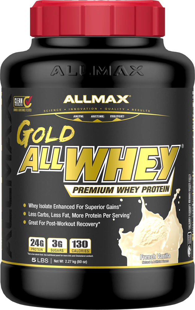 ALLMAX Nutrition Gold AllWhey Premium Whey Protein Powder French Vanilla -- 5 lbs