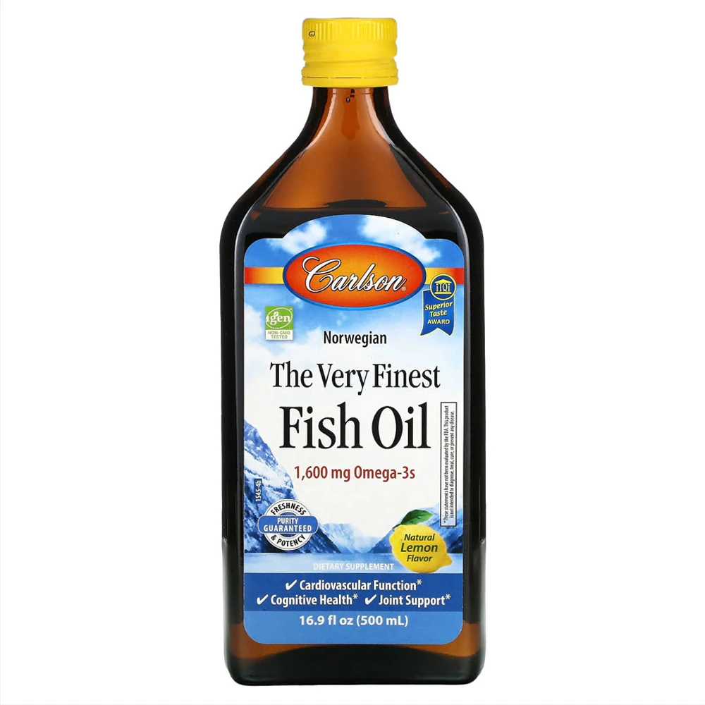 Carlson The Very Finest Fish Oil Natural Lemon -- 1600 mg - 16.9 fl oz