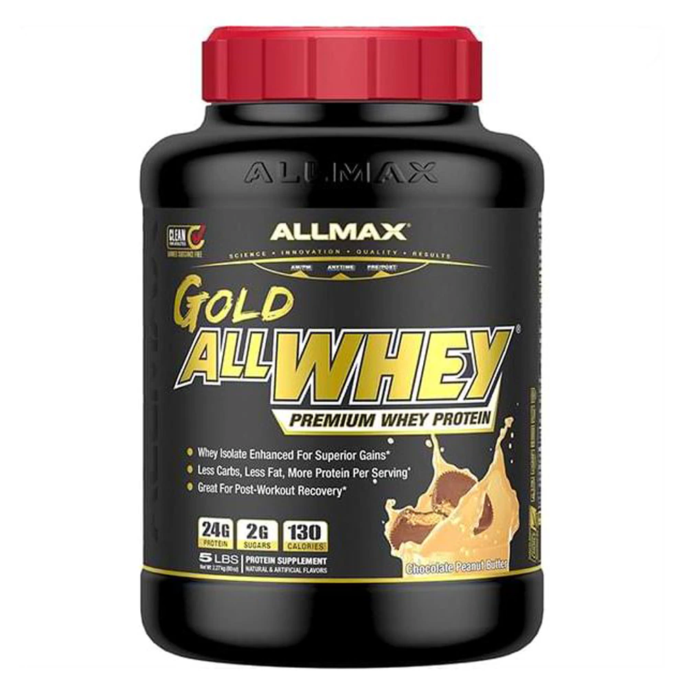 ALLMAX Nutrition Gold AllWhey Premium Whey Protein Powder Chocolate Peanut Butter -- 5 lbs
