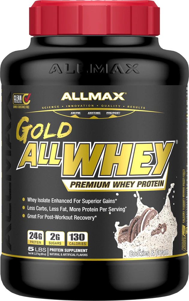 ALLMAX Nutrition Gold AllWhey Premium Whey Protein Powder Cookies & Cream -- 5 lbs