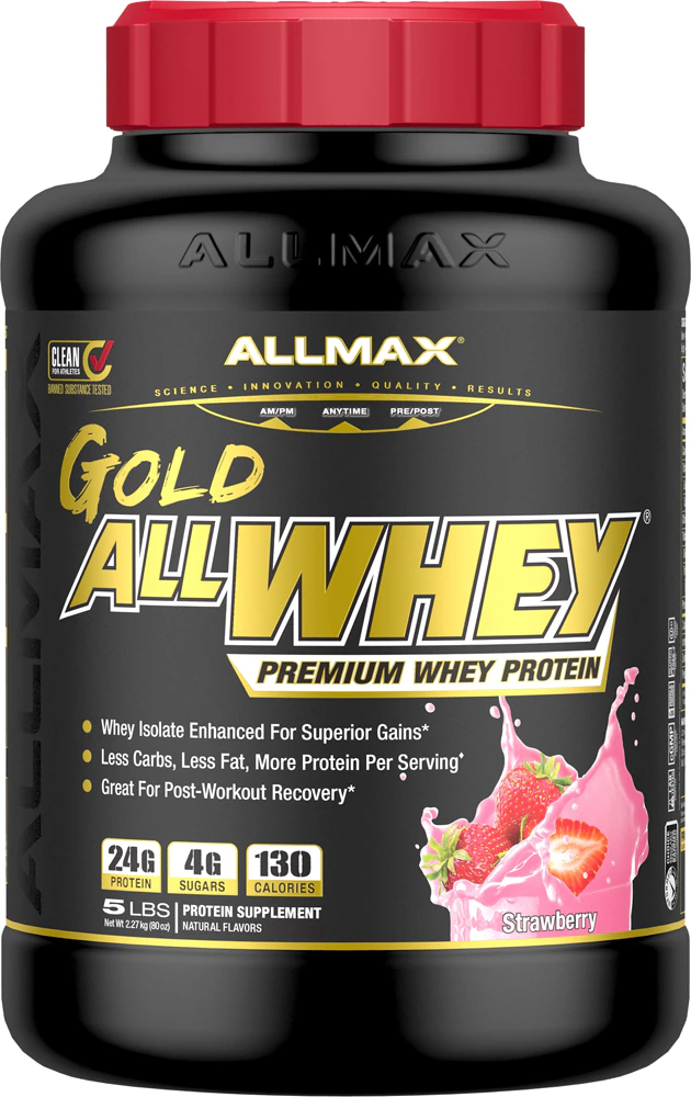 ALLMAX Nutrition Gold AllWhey Premium Whey Protein Powder Strawberry -- 5 lbs