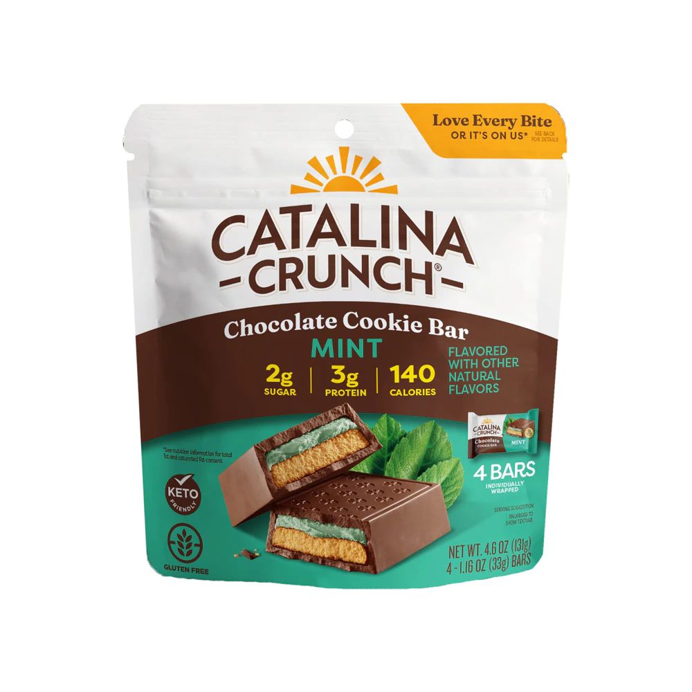 Catalina Crunch Chocolate Cookie Bars Mint -- 1.16 oz Each / Pack of 4