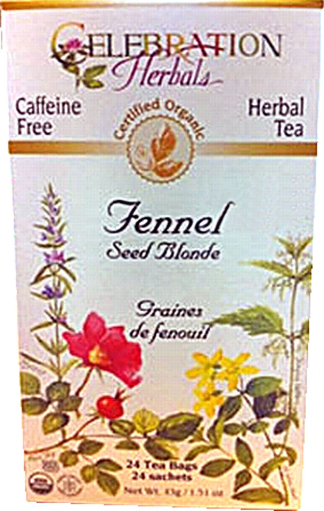 Celebration Herbals Organic Fennel Seed Blonde Tea Caffeine Free -- 24 Herbal Tea Bags