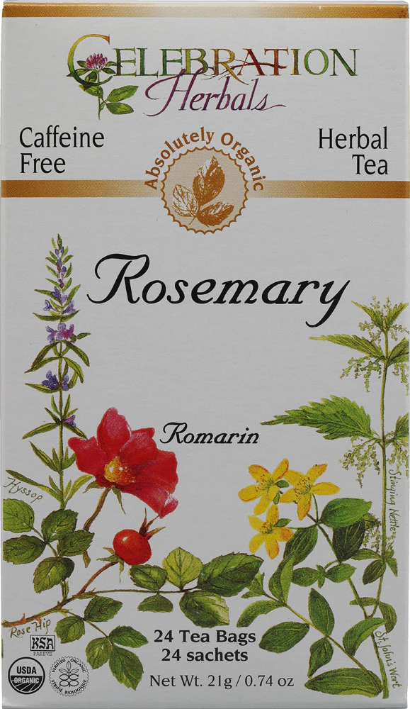 Celebration Herbals Organic Rosemary Leaf Tea Caffeine Free -- 24 Herbal Tea Bags
