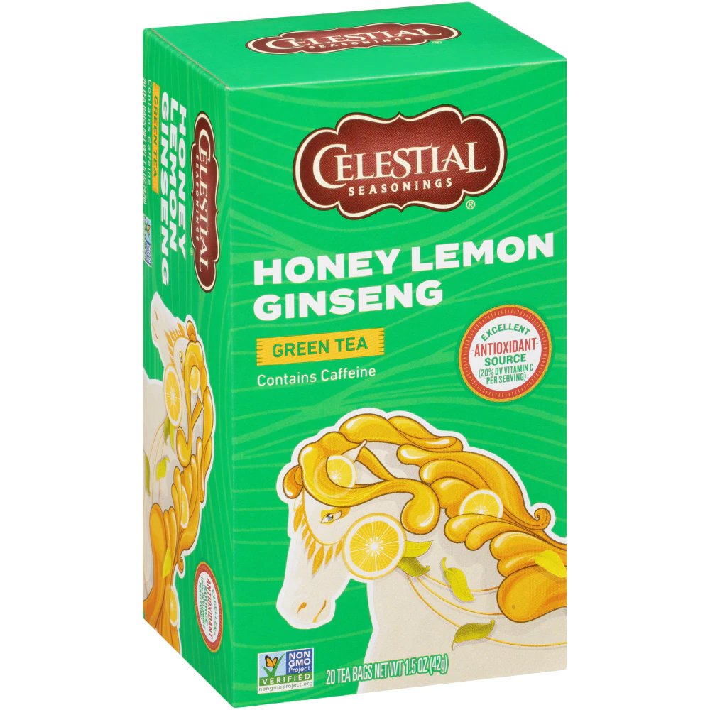 Celestial Seasonings Green Tea Honey Lemon Ginseng -- 20 Tea Bags