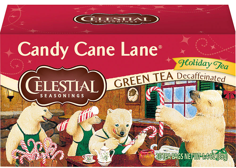 Celestial Seasonings Green Tea Decaffeinated Candy Cane Lane -- 20 Tea Bags
