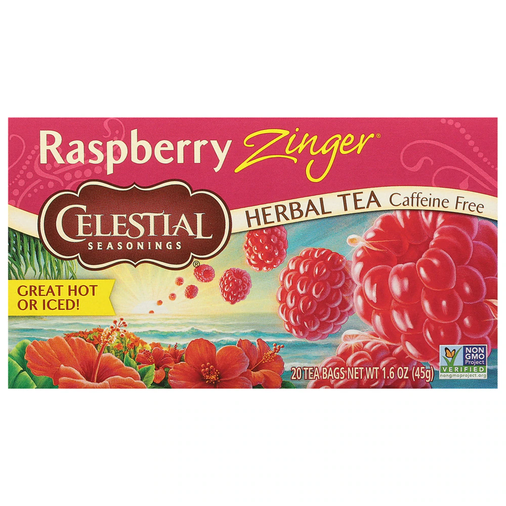 Celestial Seasonings Herbal Tea Caffeine Free Raspberry Zinger -- 20 Tea Bags