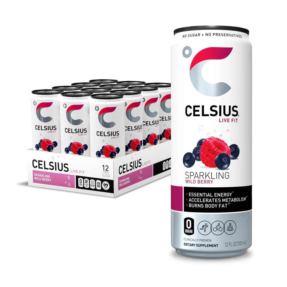Celsius Energy Drink Sparkling Wild Berry -- 12 fl oz Each / Pack of 12