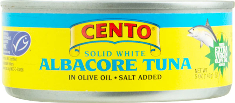Cento MSC Certified Albacore Can Tuna Fish with Extra Virgin Olive Oil -- 5 oz