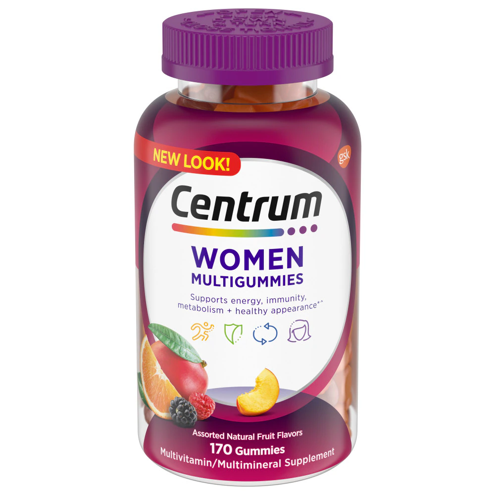 Centrum Women MultiGummies Assorted Natural Fruit -- 170 Gummies