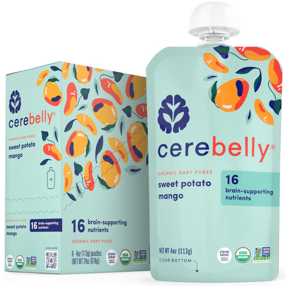 Cerebelly Organic Baby Food Purees Sweet Potato Mango -- 6 Pouches