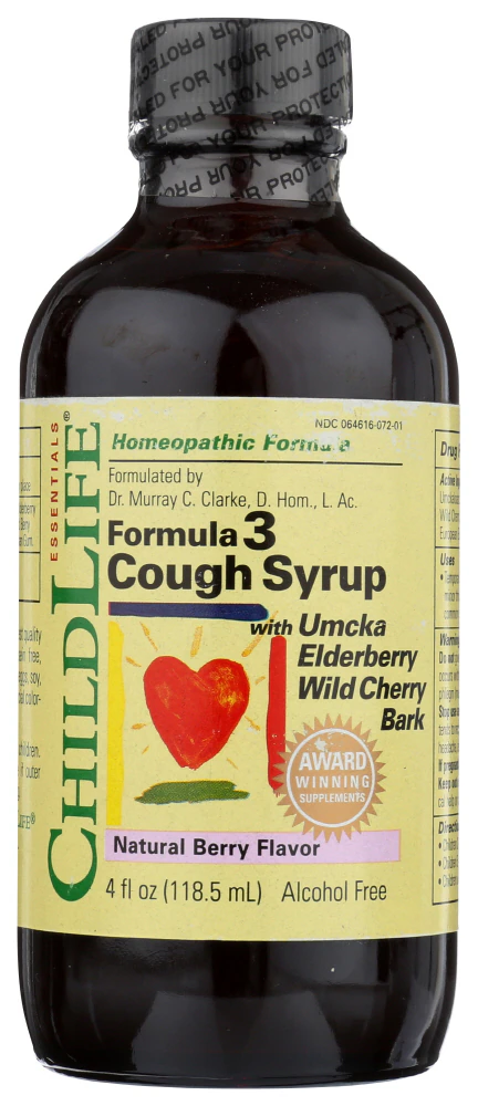Childlife Formula 3 Cough Syrup Natural Berry -- 4 fl oz
