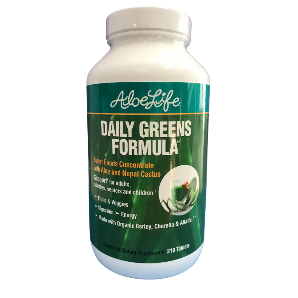 Aloe Life Daily Greens Formula -- 210 Tablets