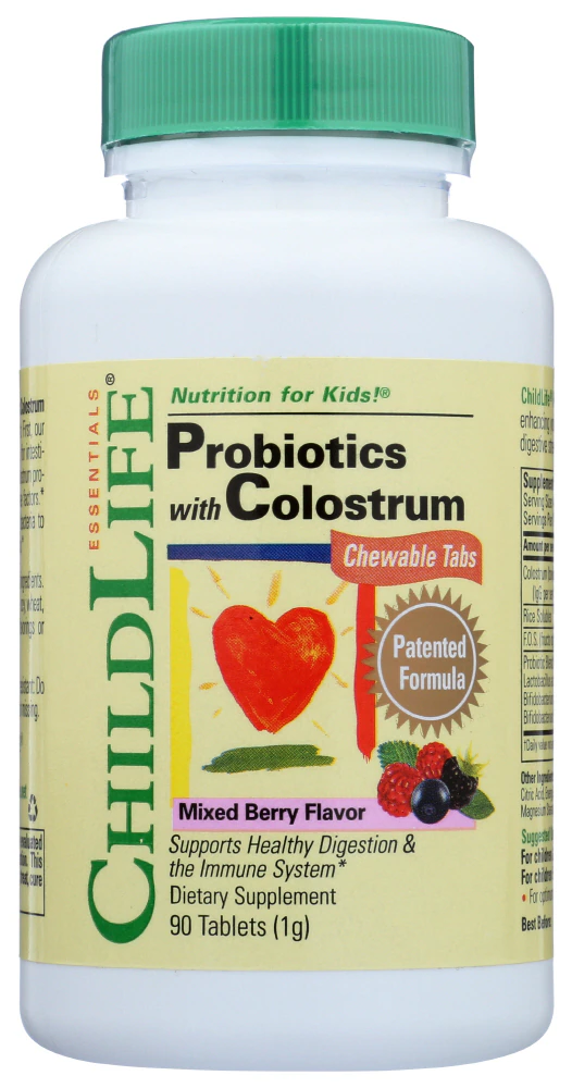 Childlife Probiotics Plus Colostrum Mixed Berry -- 90 Chewable Tablets