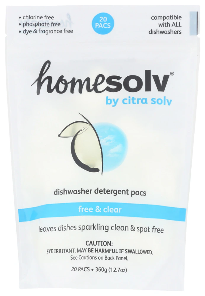 CitraSolv Homesolv - Dishwasher Detergent Pacs Free & Clear -- 20 Packs