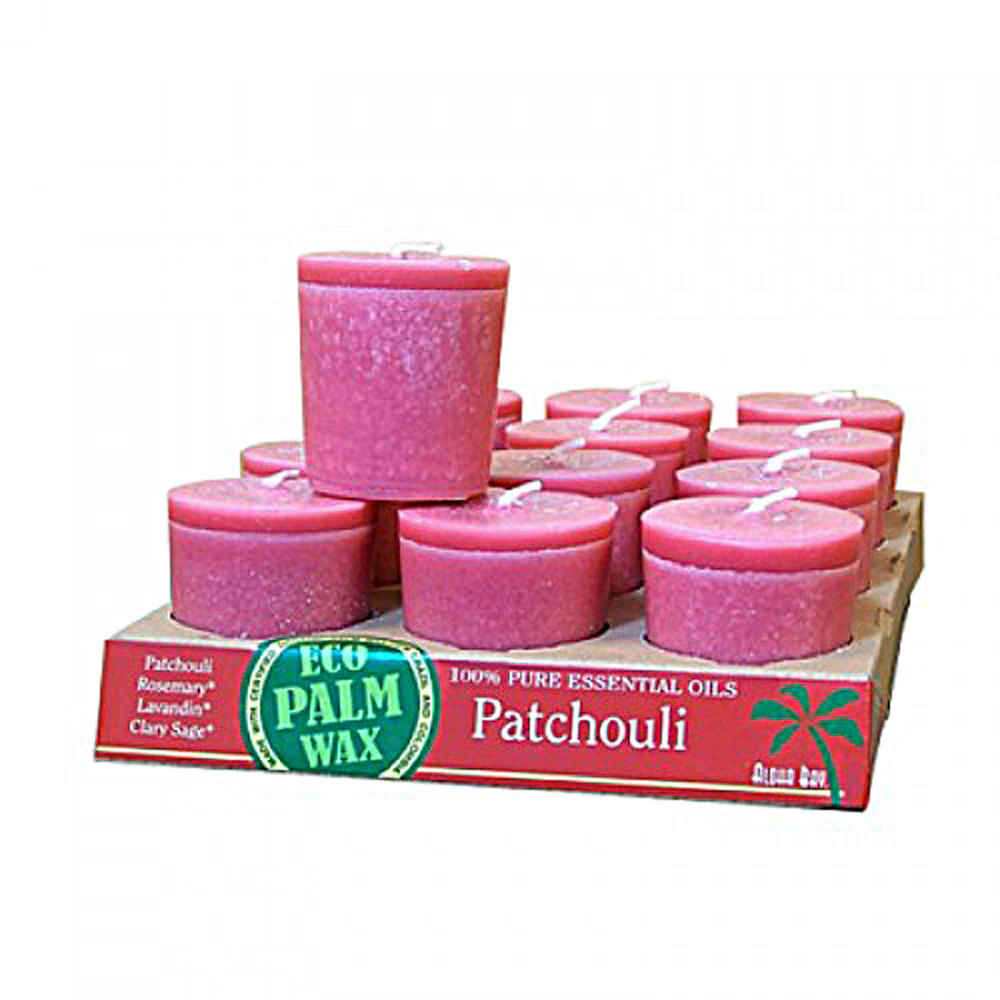Aloha Bay Candle Votive Essential Oil Patchouli -- 12 Candles