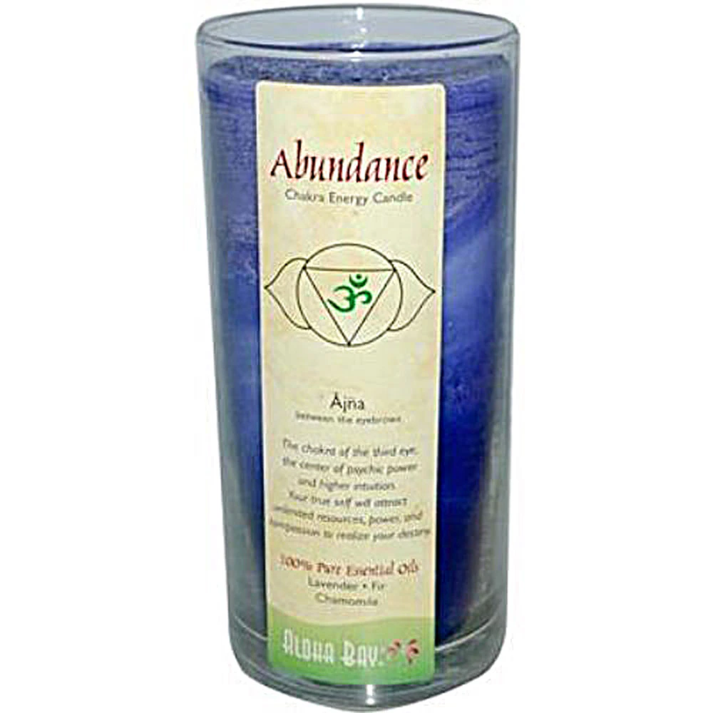 Aloha Bay Chakra Candle Jar Abundance Lavender Chamomile -- 11 oz