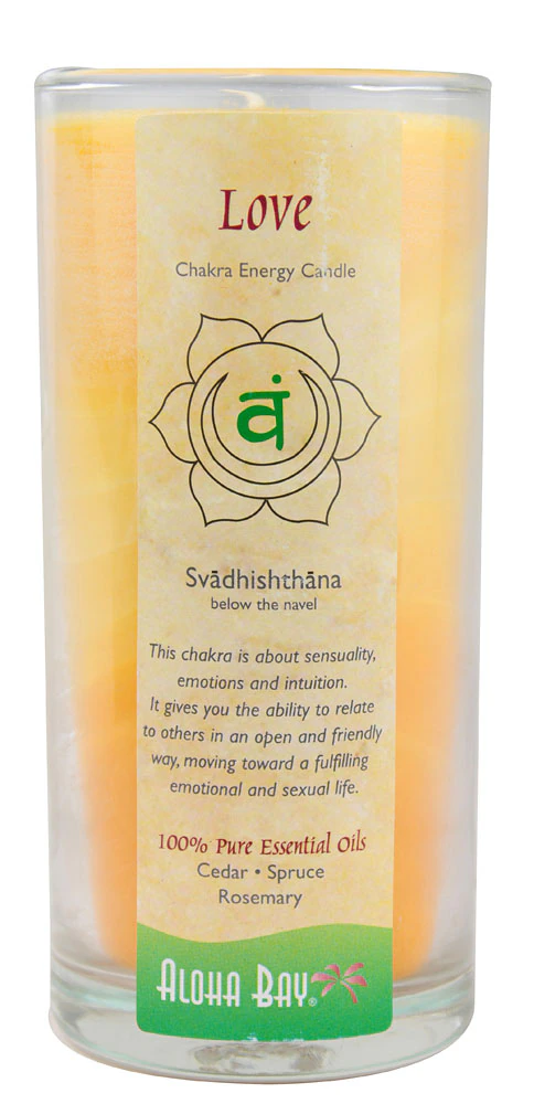 Aloha Bay Chakra Candle Jar Love Cedar Spruce Rosemary -- 11 oz